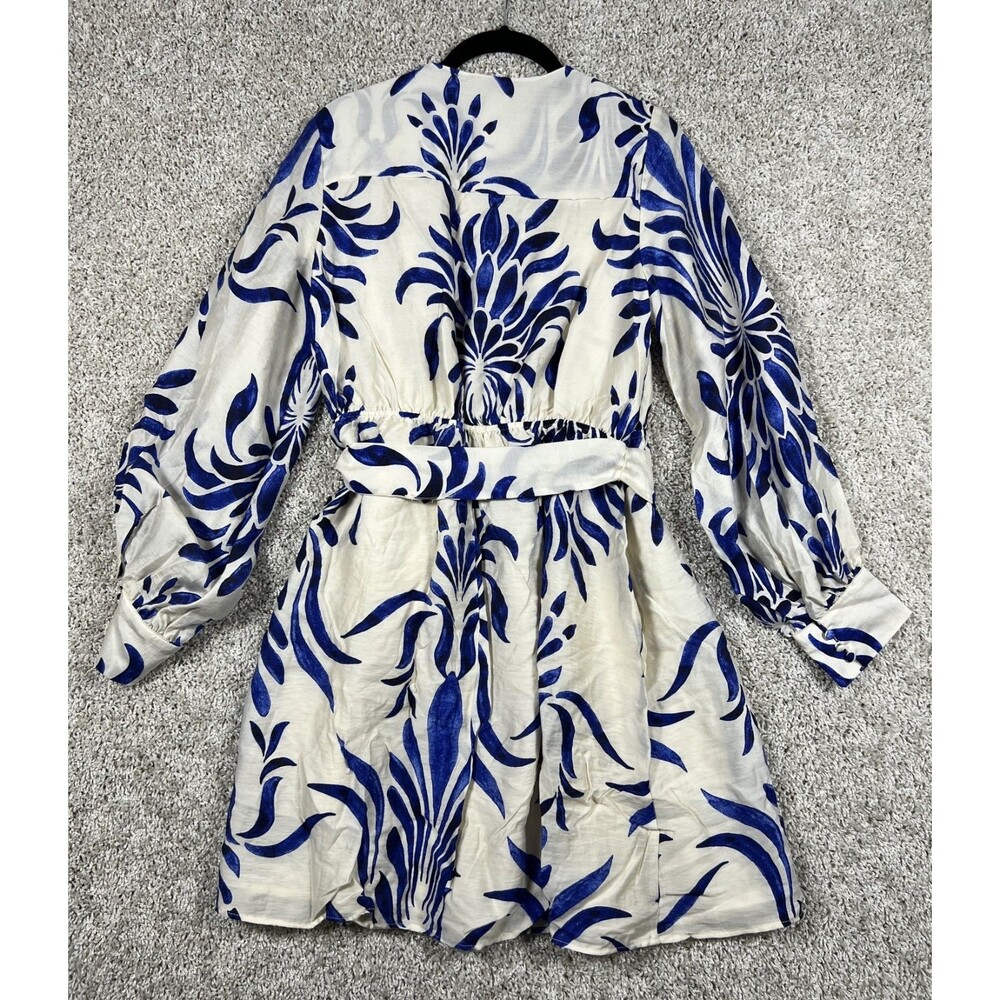 H&M Coastal Floral Dress Blue White Resort Boho Vacation NWT Small - Picture 5 of 9
